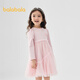 Balabala Children's's Clothing Girls's Girls's Children's Tripted Jirt 2025 Spring Bow Mesh Jirt Sweet 209125111003