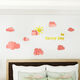 Hanchen Cloud 3D Dreidimensionales Acryl-Wandaufkleber Kinderzimmer Dekoration Girl's Heart Sticker Girl's Bettwanddekoration 795 Wolken rosa groß: 1,2 Meter lang, 59 cm hoch
