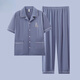 El nuevo pijama masculino de Catman, los pantalones de verano de verano de algodón de manga corta de manga corta para adolescentes, pueden usar trajes de ropa para el hogar G3884 pantalones de manga de color azul l [sugerido 100-120 Jin [Jin equivale a 0.5 kg]]