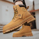 Changxiang Huili Martin Boots Herren Frühling und Sommer 2025 Neue Hochsportarten und Freizeitschuhe dicker alleiniger Leder wasserdichte Arbeitspeakschuhe Männer gelb 42