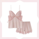 Meng Weiyao 2024 Nuevo pijama de suspensión de seda de seda de hielo para mujeres para mujeres para camisón de verano Estilo delgado con almohadilla para la almohadilla para la almohadilla de encaje de la novia 838# CHERRY BLOSSOM Powder Set XL Código XL Adecuado para 120-140Jin [Jin iguala 0.5 kg]