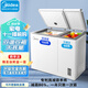 Midea Midea Freezer 210 liters for both home and business use, refrigerated and frozen dual-temperature double-box freezer, first-class energy efficiency electronic temperature control, white 210L BCD-210DKEM(E)