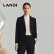 LANDI shopping mall same style black classic one button waist suit jacket commuter suit winter new product black M