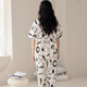 Coupez Yu Liuhong 2025 Nouveau pyjamas pyjamas pantalon à manches courtes pour femmes Suit simple et à la mode décontracté et peut être porté à l'extérieur des vêtements à la maison 693AH Style féminin L