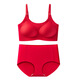 Adore Autumn and Summer Zodiac Year Big Red Underwear Women's Zero-Restraint Seamless Wire-Free One-piece Fixed Cup Beautiful Back Bra and Panties Set Good Luck Red One Size (80-120Jin Jin is equal to 0.5kg)
