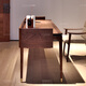 Youthful trend black walnut solid wood desk, large long desk in the living room, sofa back desk, simple double desk, single desk (with multi-function socket) 204*68*75cm