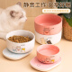 欧曼丽莎猫碗恒温加热水碗酸奶机喝水碗冬天保温陶瓷猫食盆宠物猫咪饮水机 [850ml]雪域白举手猫碗+一档温度可调恒温垫