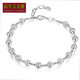 Centenary Baojinxiang Sparkling Galaxy Platinum Bracelet for Women Pt950 Plain Chain Platinum Watermelon Jump Beads Bracelet for Lover and Girlfriend Gift Approximately 16+3cm Thick About 5mm Weight Approximately 8.2-8.4 Grams