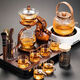 Junzhuang's new gourd glass automatic tea set set for home lazy magnetic induction teapot tea making artifact kung fu tea cup new gourd tea set