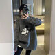 Gtyuwvg Companion doxi dongguan dalang suéter de estilo flojo de estilo flojo para mujeres 2024 Invierno Versión coreana New Corean Gray Donald Duck Y9855 One Size M