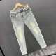 Jiaomanlian helle neun-Punkte-Jeans-Männer schlanke elastische kleine Füße Hosen koreanische Modemarke BEGARTED Dünnstil 9756 28