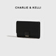 CHARLIE&KELLI CK brand bag for women 2026 new style simple and versatile folding card bag compact wallet birthday gift for women black Beijing warehouse delivery gift bag packaging