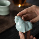 Tinghuai Ru porcelain tea pet raw mineral tea pet ornaments creative desktop ornaments Ru kiln can be opened to raise azure small Tang horses