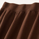 Chandubila knitted fringed skirt winter elastic elastic waist straight skirt mid-length one-step skirt chestnut brown one size