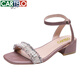 
CARTELO CARTELO Summer Thick Heel Sandals Fashion Fairy Wind Open-toed Women's Shoes KYF-829-1 Purple 38