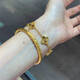 Sanskrit old Phoenix gold shop style curly grass pattern bracelet ancient method inheritance 999 gold plated pure silver gold wrapped silver bracelet plain ring