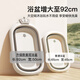 iuu婴儿洗澡盆 可折叠宝宝浴盆大号 洗澡神器躺托浴架新生儿童用品 【北欧灰】+浴架+浴垫+脸盆*3 材质：FAD食品级材质检测认证
