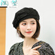 HTKD new beret women's spring and summer thin lace beret women's summer Korean style versatile beret hat elegant style burgundy