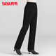 YAYA 2025 Autumn and Winter New Down Pants Women's Versatile Slim Pants Thickened Duck Down Warm Pants CF 2325 Black XL (175)
