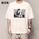 Zhizhen männlicher Gott 2025 Neues One-Stück Luo Luffy T-Shirt Herren Baumwolle Kurzarm Sanji White Bart Ace Hacker Peripheriekleidung weiß F1283 Zoro s