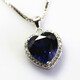 Immortal Heart of the Ocean Necklace Titanic Style Women's Pendant Tanzanite Sterling Silver Inlaid with Sapphire as a Gift White Gold (12X12mm) with Chain