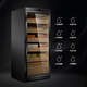 Meijing MON1800A WIFI smart solid wood horizontal line constant temperature cigar cabinet with temperature control and humidity control cigar humidifier for home use Starry Sky Black (Spanish cedar wood shelf) 230L