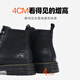 Mark Wafi Martin Boots Herrenherbst- und Winter -Baumwollschuhe plus Fleece -Schneestiefel High Top Herrenschuhe Arbeiten Lederstiefel Pure Black 41