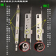 Bridge Bridge en aluminium Swing Porte de connexion Berrouillage 9235 ALLIAGE ALLIAGE 9230 ACIER PLASTIQUE REPLACTIV
