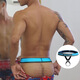 Men's T-string sports and fitness muscular men's underwear with hanging rings, buttock lifting sexy sexy underwear for free intercourse without taking off and receiving underwear, blue 1 piece M