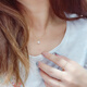 Liangxue Korea imported pure 14K gold small pendant shining zircon simple pendant necklace matching clavicle chain for women separate pendant without chain pure 14K gold