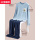 
Hengyuanxiang pure cotton pajamas for men's spring and autumn long-sleeved casual cotton home clothes loose suit winter 16754 light blue 170