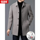 Hengyuanxiang light luxury double-sided woolen coat men's mid-length business casual high-end woolen coat thickened cashmere windbreaker gray Y2007 style L 175/92A