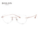 Tyrannosaurus (Bolon) Myopia Brille Titanrahmen optische Rahmen für Frauen, elegante und exquisite, Jungen Sven-Rahmen BT1590 Cat-Eye Roségold BT1592B30 Einzelrahmen (kein Objektiv erforderlich, um den Kundendienst Rabatt zu kontaktieren)