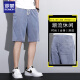 
ROMON (ROMON) Tennis denim shorts men's five-point pants summer ultra-thin loose straight wide-leg pants men's trendy brand ice silk casual mid-sized pants 1049 black 4XL 180-195Jin [Jin equals 0.5 kg]