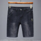 Zengzhi 2025 Neuer Sommer Dünne Denim-Shorts Herren Fünf-Punkte-lose geradlinige mittelouser lässige, vielseitige Stretchhose 671 Blaugrau 29 (2 Fuß 2)