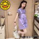 
G.DUCKKIDS Korean Girls Overalls Suit Summer 2024 New Children's Fashionable Short Sleeve Medium Large Children's Pants Two-piece Shoulder Striped Overalls Purple 150 Recommended Height 140cm