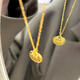 Yuan ethnic classical style 18k gold small Yuanbao Xiangyun necklace for women, small, cute and exquisite new style simple gold clavicle chain