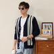 Komon Boca 2024 Herbst- und Winter neuer trendiger vertikaler Woll-Strickjacke für Männer V-Ausschnitt dickes Strick-Top mit blauem Top xl
