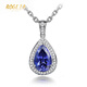 BOGLIA brand necklace for women, tanzanite inlaid with diamonds, 18 gold K pendant, clavicle chain, New Year's birthday gift, 1.2 carat tanzanite necklace