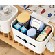 Rack de almacenamiento de la cama de la cuna de bebé, bolsa colgante de canasta de noche, pañales de almacenamiento de pañales, caja de almacenamiento de la cerca de pañales Modelo cubierto de cubierta blanca [con salida de papel]