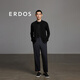 ERDOS 春夏精纺双层立领翻花开衫修身百搭休闲时尚男针织衫羊毛衫 黑 XL 180/100A