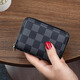 Anti-demagnetization card bag for women, multiple cards, credit card, ID card, business card clip, bank card cover, change, driver's license, lychee pattern rose red