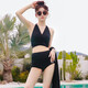 Bobinchen swimsuit women's split three-piece sexy hot girl bikini 24 new style slim-skirt hot spring swimsuit 12211 yellow L-code [recommended 100-110Jin [Jin equals 0.5 kg]]