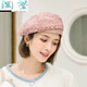 HTKD new beret women's spring and summer thin lace beret women's summer Korean style versatile beret hat elegant style burgundy