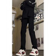 
7 best products ripped jeans men's spring and summer thin American high street light-flare loose straight slim trousers men DFFS-722 black (ripped) XL
