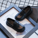 Muni boys leather shoes student soft sole children's black performance shoes spring and autumn little boy flower girl British style suit dress shoes black size 32 inner length 19.5cm