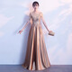 Zhufan annual meeting host clothing female chorus conductor performance clothing female golden evening dress female 2025 new art test champagne color 2XL