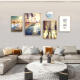 
Mohu (mohu) living room decoration painting sofa background wall mural modern simple landscape landscape painting TV wall high-end new style hanging painting Travel diary 15939 (including wall clock) Art crystal porcelain combination-black frame