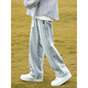 Baa und Baa lose geraden Retro-Jeans 2025 Neue Frühlings- und Herbst-Herren-Weitbeine lässig amerikanische amerikanische Herrenhosen hellweiß und blau K840-WKXS L [Vorgeschlagen 120-140jin [Jin gleich 0,5 kg]]]