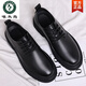 Woodpecker Black Casual Leather Shoes Men's Genuine Leather 2025 New Four Seasons British Style Business Formal Wear Large Toe Work Trendy Shoes Black Four Seasons 40